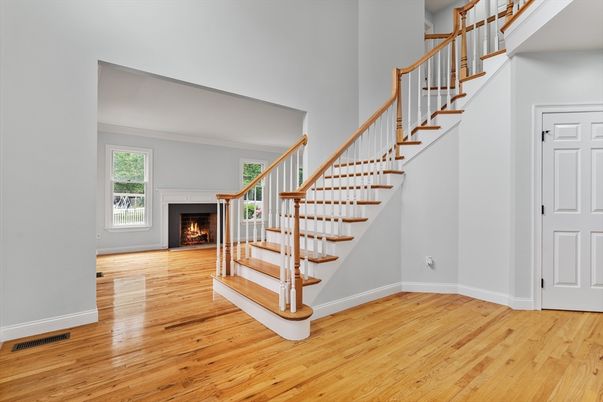 Fireplace, Interior, Wood Texture Flooring