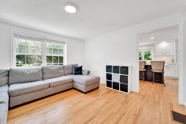 Interior, Kitchen, Living room, Recessed Lighting, Wood Texture Flooring
