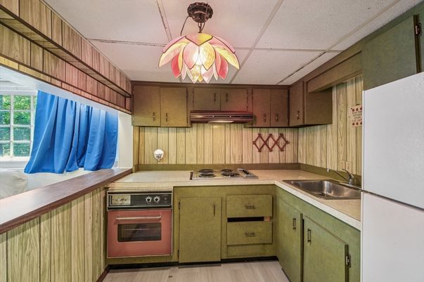 Interior, Kitchen, Wood Texture Flooring