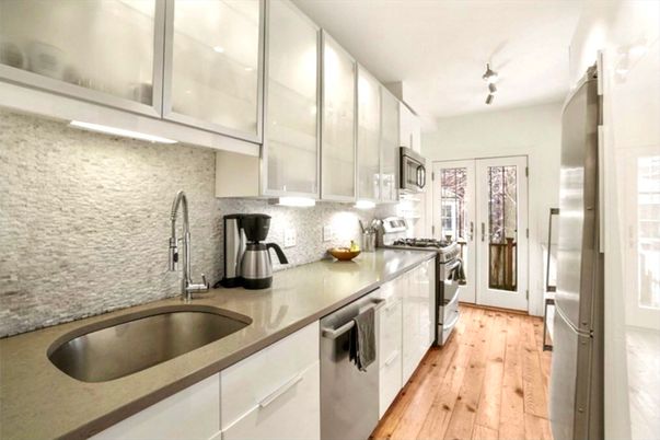 Interior, Kitchen, Stainless Steel Appliances, Wood Texture Flooring