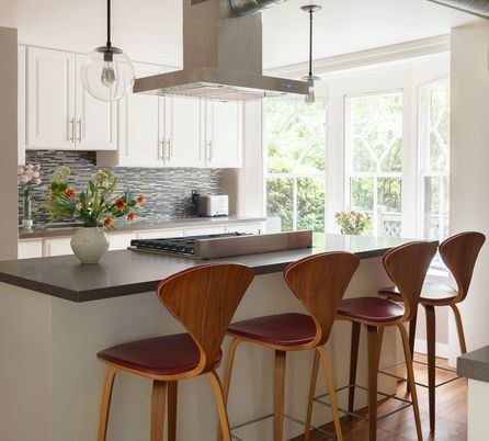 Interior, Kitchen, Pendant Lights, Wood Texture Flooring