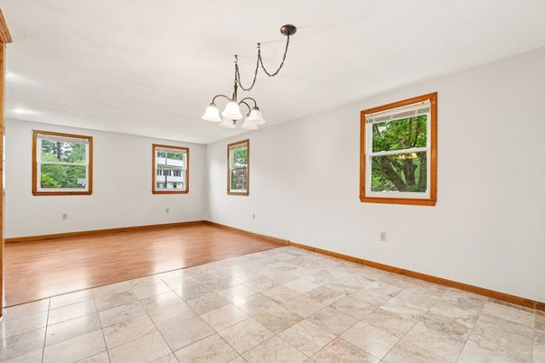 Chandelier, Empty room, Interior, Wood Texture Flooring