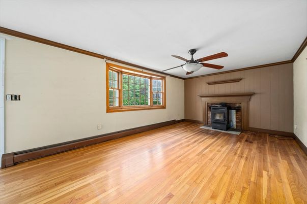 Empty room, Fireplace, Interior, Wood Texture Flooring