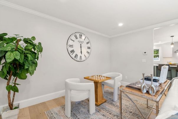 Home Office, Interior, Pendant Lights, Recessed Lighting, Wood Texture Flooring
