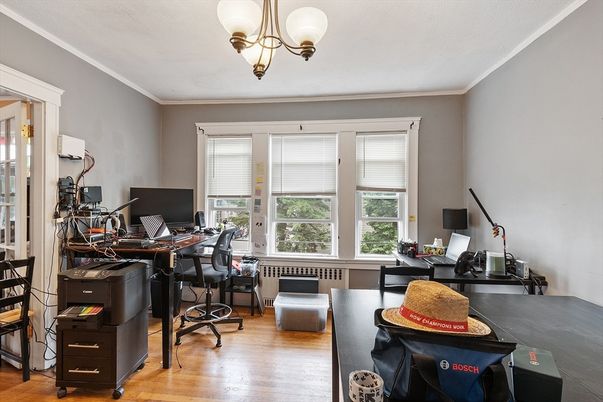 Chandelier, Home Office, Interior, Wood Texture Flooring