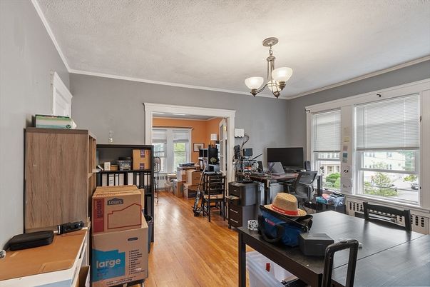 Home Office, Interior, Pendant Lights, Wood Texture Flooring