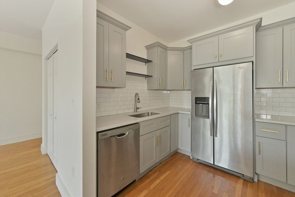 Interior, Kitchen, Stainless Steel Appliances, Wood Texture Flooring