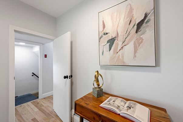 Bathroom, Interior, Recessed Lighting, Wood Texture Flooring
