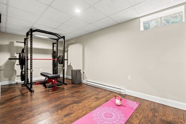 Fitness Equipment, Interior, Recessed Lighting, Wood Texture Flooring