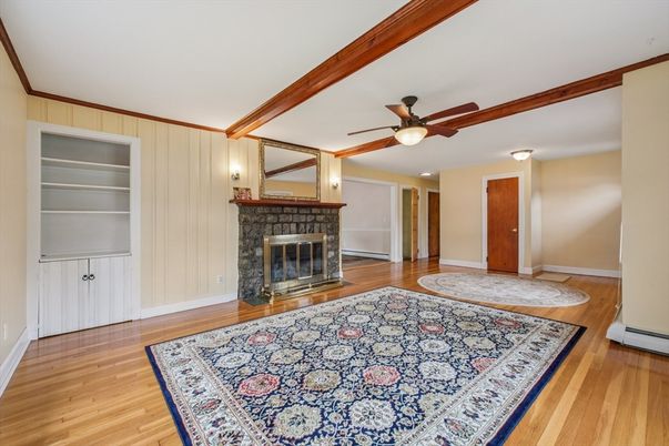 Empty room, Fireplace, Interior, Wood Texture Flooring