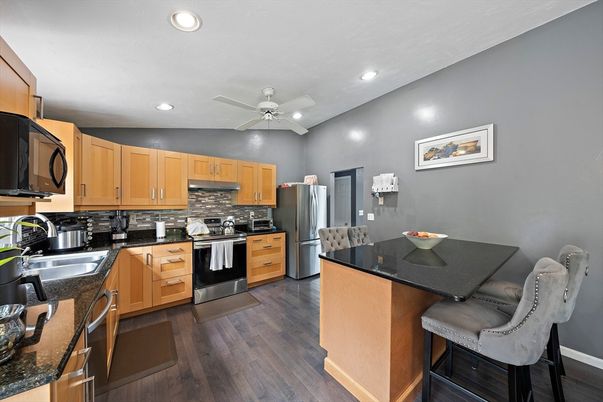 Interior, Kitchen, Recessed Lighting, Wood Texture Flooring