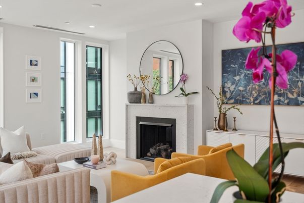 Fireplace, Interior, Living room, Recessed Lighting