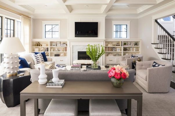 Fireplace, Interior, Living room, Recessed Lighting