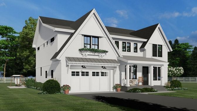Attached, Exterior, Facade, Farmhouse