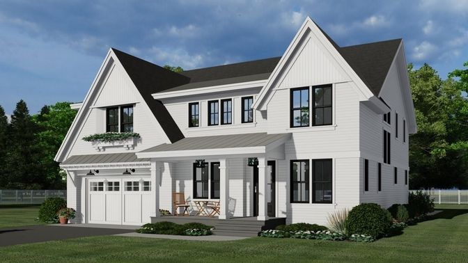 Attached, Exterior, Facade, Farmhouse