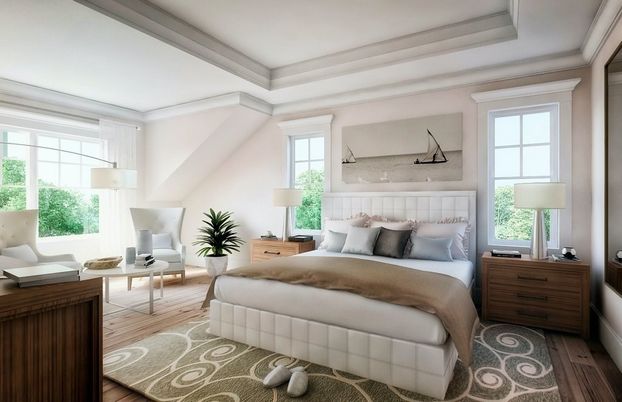 Bedroom, Interior, Wood Texture Flooring