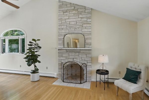 Fireplace, Interior, Stone Walls, Wood Texture Flooring