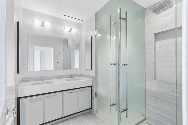 Bathroom, Dual Sink Vanities, Glass Shower, Interior