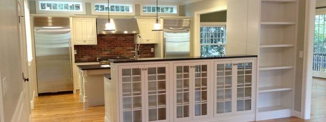 Interior, Kitchen, Pendant Lights, Stainless Steel Appliances, Stone Walls, Wood Texture Flooring