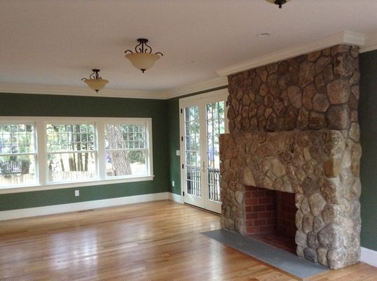 Fireplace, Interior, Stone Walls, Wood Texture Flooring