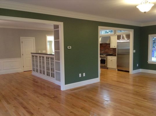 Empty room, Interior, Kitchen, Stainless Steel Appliances, Wood Texture Flooring
