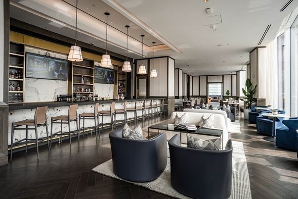 Interior, Living room, Pendant Lights, Recessed Lighting, Wood Texture Flooring
