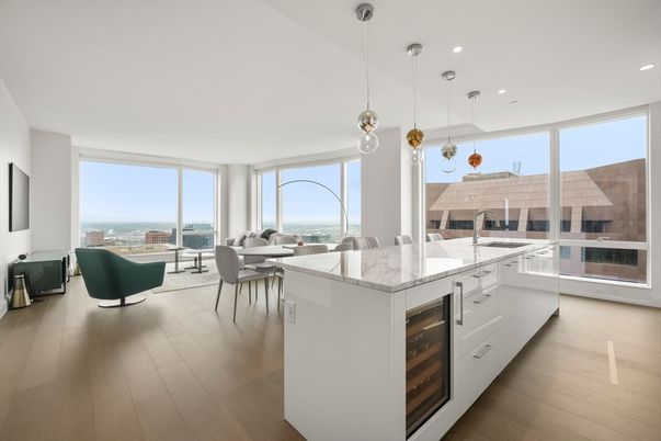 Dining room, Interior, Kitchen, Living room, Pendant Lights, Recessed Lighting, Water, Wood Texture Flooring