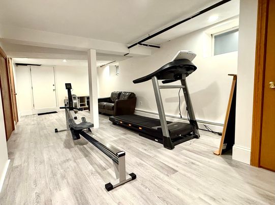 Fitness Equipment, Interior, Wood Texture Flooring