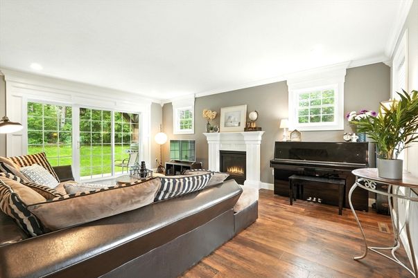 Fireplace, Interior, Living room, Piano, Wood Texture Flooring