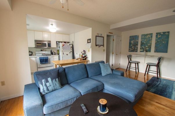 Interior, Kitchen, Living room, Stainless Steel Appliances, Wood Texture Flooring