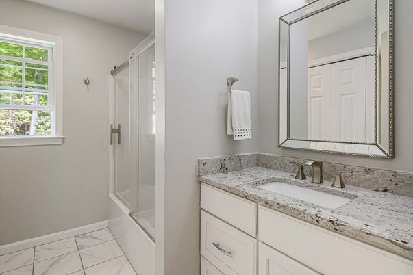Bathroom, Glass Shower, Interior, Marble