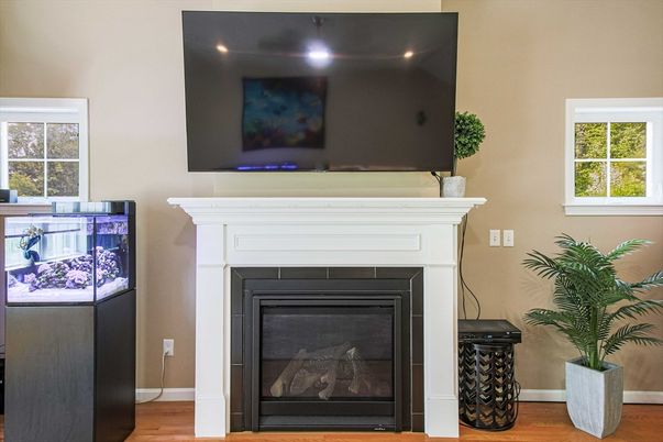 Fireplace, Interior, Wood Texture Flooring