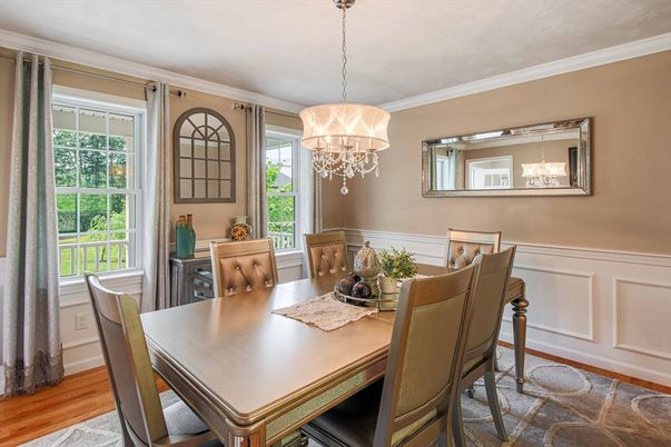 Chandelier, Dining room, Interior, Wood Texture Flooring