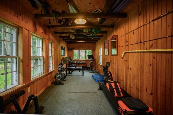 Fitness Equipment, Interior, Wooden Beams, Wooden Ceilings, Wooden Walls