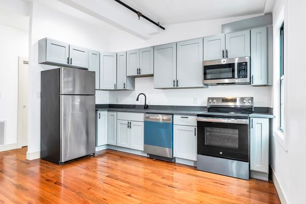 Interior, Kitchen, Stainless Steel Appliances, Wood Texture Flooring