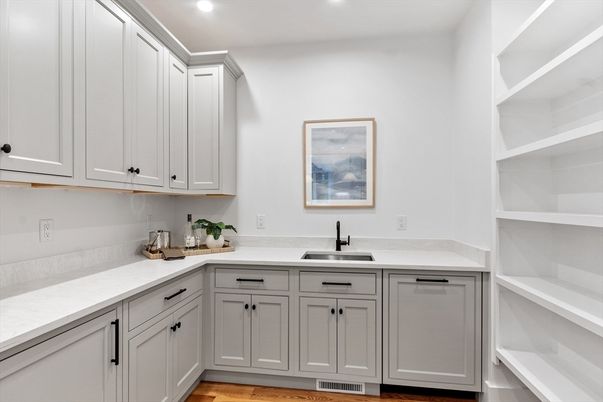 Interior, Kitchen, Recessed Lighting, Wood Texture Flooring