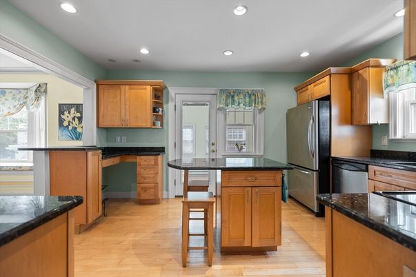 Interior, Kitchen, Recessed Lighting, Wood Texture Flooring
