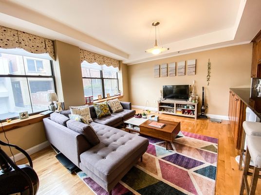 Interior, Living room, Pendant Lights, Wood Texture Flooring