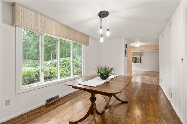 Home Office, Interior, Pendant Lights, Wood Texture Flooring