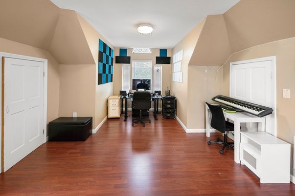 Home Office, Interior, Piano, Wood Texture Flooring