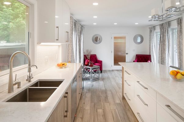 Interior, Kitchen, Recessed Lighting, Wood Texture Flooring