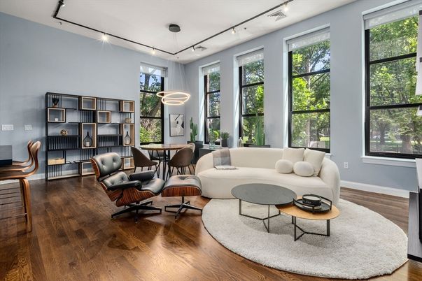 Dining room, Interior, Living room, Pendant Lights, Wood Texture Flooring