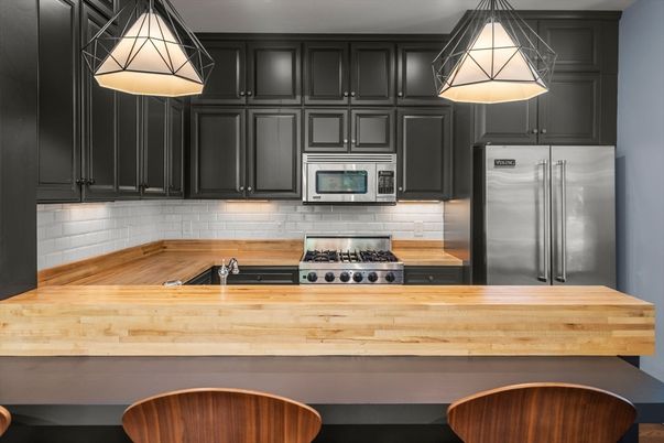 Interior, Kitchen, Pendant Lights, Stainless Steel Appliances