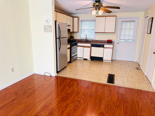 Interior, Kitchen, Wood Texture Flooring
