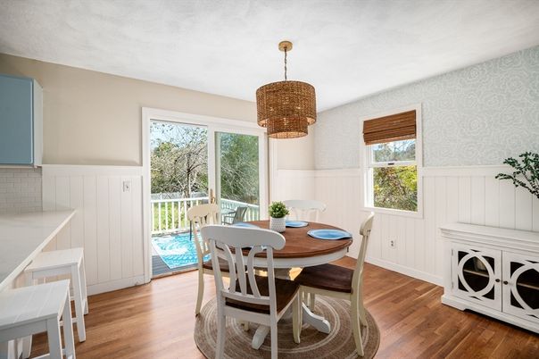 Chandelier, Dining room, Interior, Wood Texture Flooring