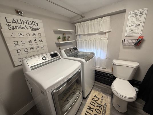 Interior, Washer, Wood Texture Flooring