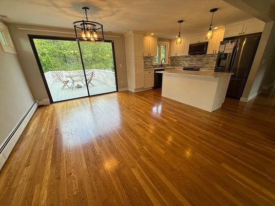 Interior, Kitchen, Pendant Lights, Wood Texture Flooring
