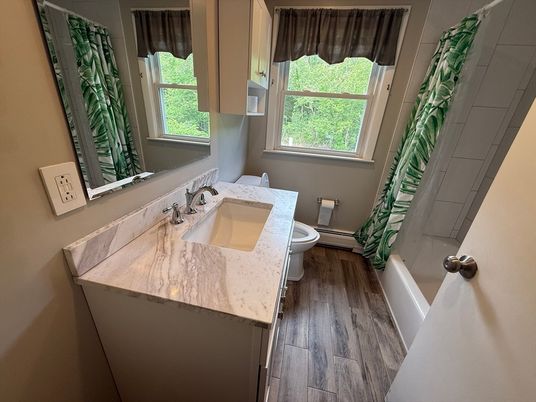 Bathroom, Interior, Wood Texture Flooring