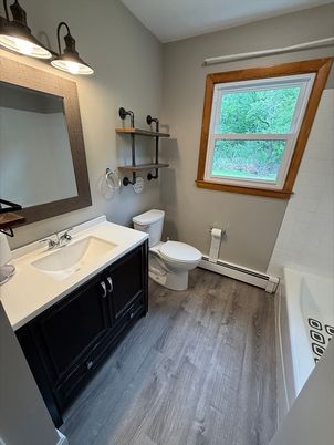 Bathroom, Interior, Wood Texture Flooring