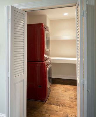 Interior, Recessed Lighting, Utility Closets, Washer, Wood Texture Flooring